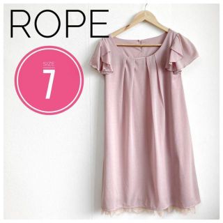 ロペ(ROPE’)の【美品】ROPE　ロペ　レディース　ワンピース　半袖　可愛い　ピンク　シンプル(ひざ丈ワンピース)