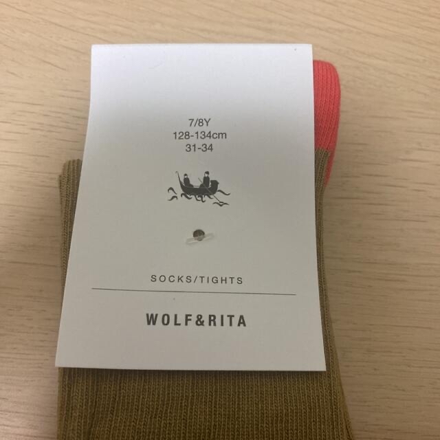 wolfrita ウルフアンドリタ7〜8y ♡ロゴハイソックス 靴下