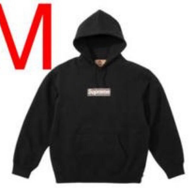 消費税無し Burberry supreme ボックスロゴ フーディー ブラック2着
