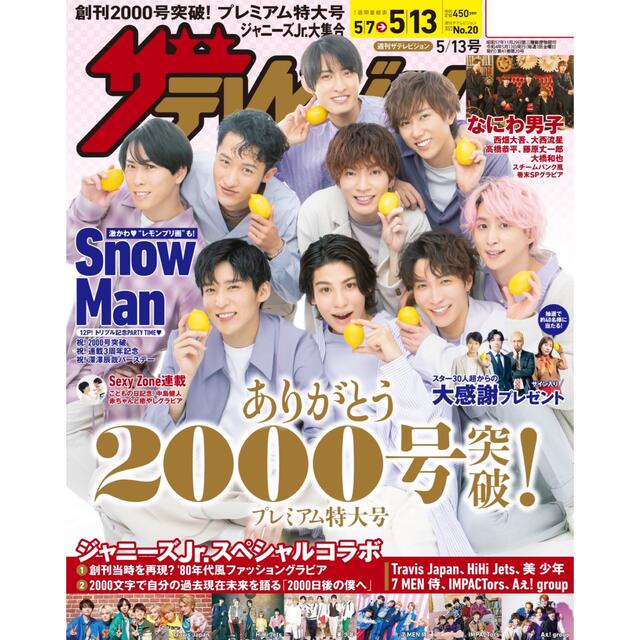 数量限定!特売 月刊テレビジョン 6月号 SnowManページ抜けなし