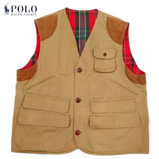 ポロラルフローレン(POLO RALPH LAUREN)の90S ポロラルフローレン 高級コットンツイルリバーシブルハンティングベスト L(ベスト)