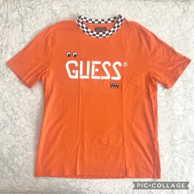 GUESS(ゲス)のGUESS ゲス ロゴTシャツ オレンジ メンズM レディースのトップス(Tシャツ(半袖/袖なし))の商品写真