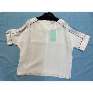 アクアガール(aquagirl)のアクアガール　Aquagirl 白　シャツ　麻　リネンシャツ　38 日本製(シャツ/ブラウス(半袖/袖なし))