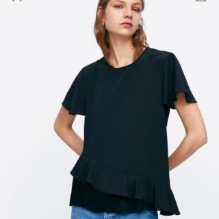 ザラ(ZARA)のZARAブラックトップス(シャツ/ブラウス(半袖/袖なし))