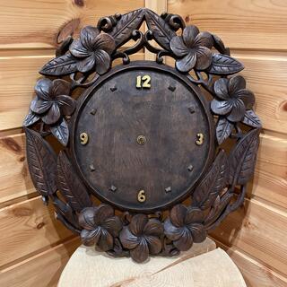 バリ雑貨　時計　ジャンク　直径約35cm(掛時計/柱時計)