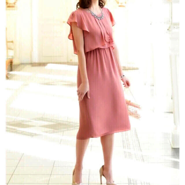 RUIRUE BOUTIQUE シフォンドレープ ワンピース レディースのフォーマル/ドレス(ミディアムドレス)の商品写真
