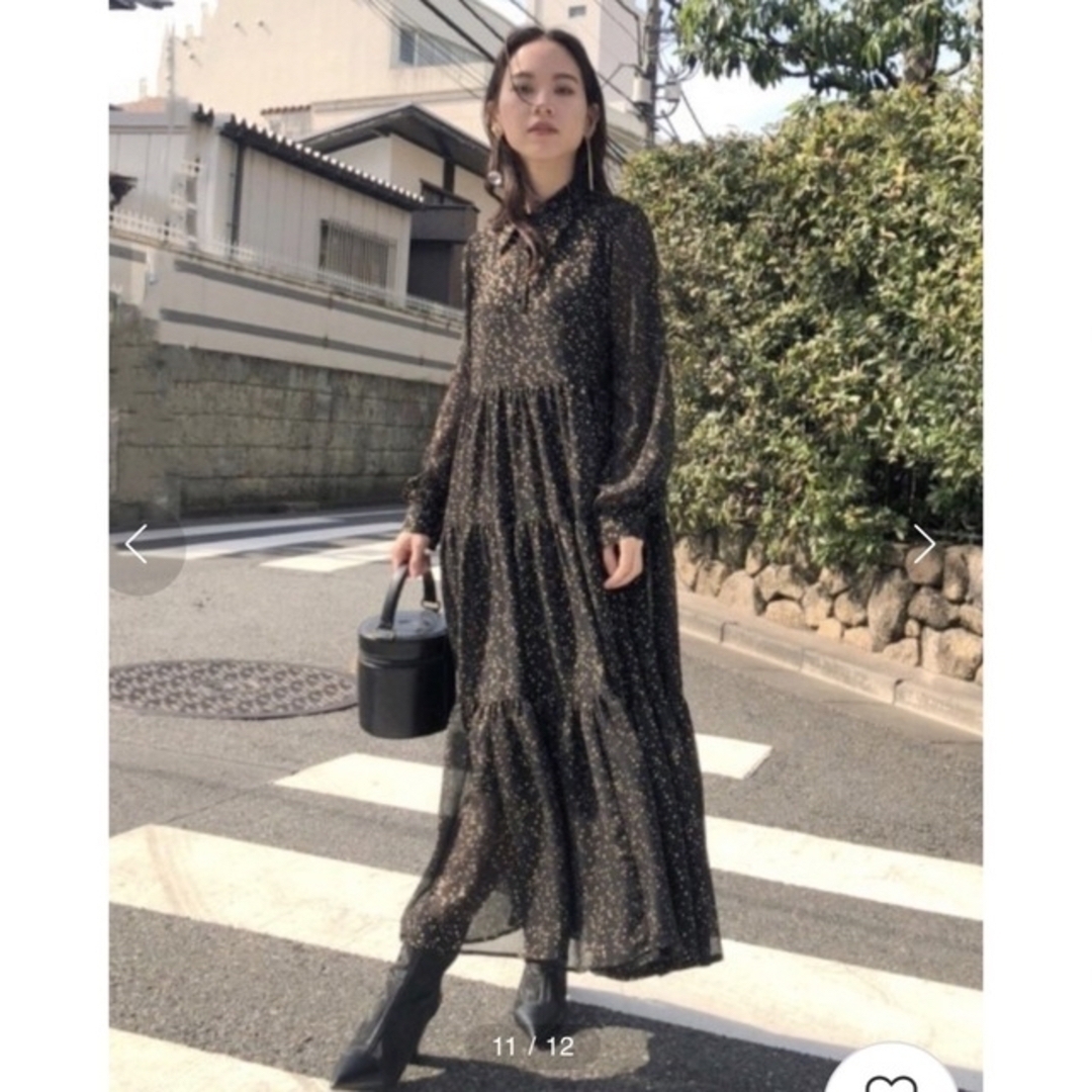 Ameri VINTAGE(アメリヴィンテージ)の値下げAmeri vintage  TWINKLE APRON DRESS レディースのワンピース(ロングワンピース/マキシワンピース)の商品写真