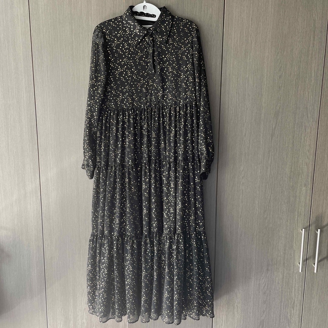 Ameri VINTAGE(アメリヴィンテージ)の値下げAmeri vintage  TWINKLE APRON DRESS レディースのワンピース(ロングワンピース/マキシワンピース)の商品写真