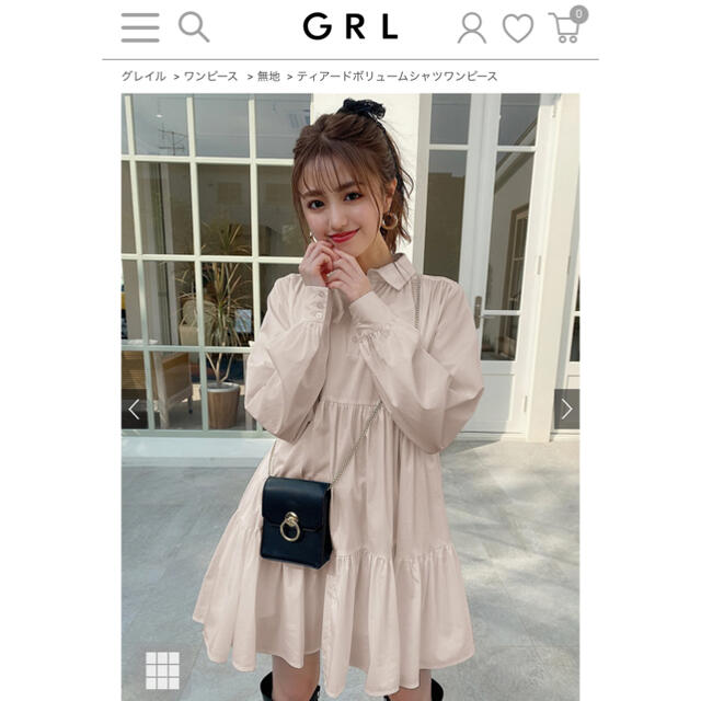 GRL(グレイル)のティアードボリュームシャツワンピース レディースのワンピース(ミニワンピース)の商品写真