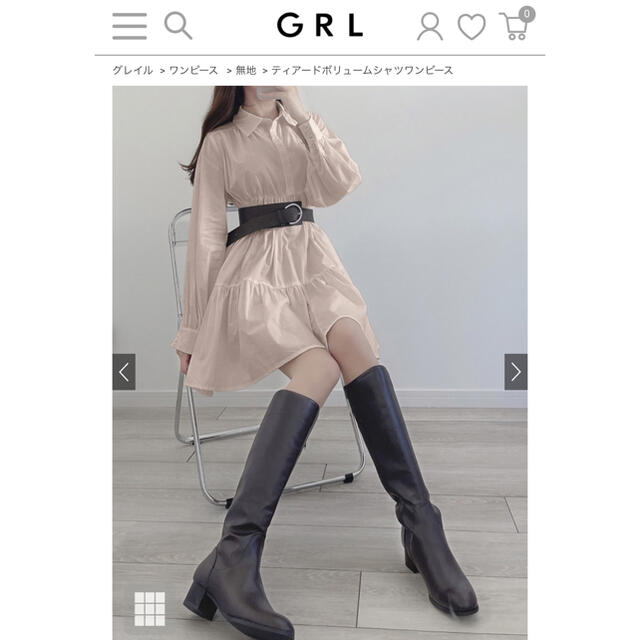 GRL(グレイル)のティアードボリュームシャツワンピース レディースのワンピース(ミニワンピース)の商品写真