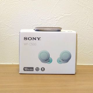 ソニー(SONY)の【新品未開封】SONY ワイヤレスイヤホン アイスグリーン WF-C500(G)(ヘッドフォン/イヤフォン)