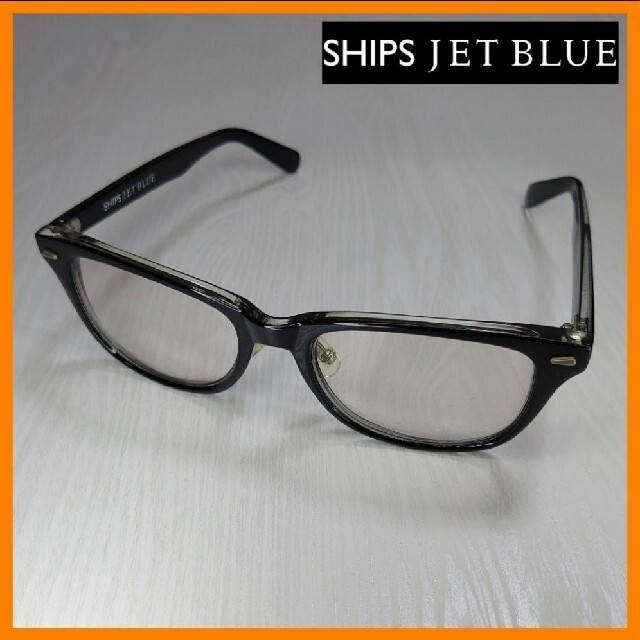 SHIPS(シップス)の【美品】SHIPS JET BLUE 黒縁メガネ(度なし) レディースのファッション小物(サングラス/メガネ)の商品写真