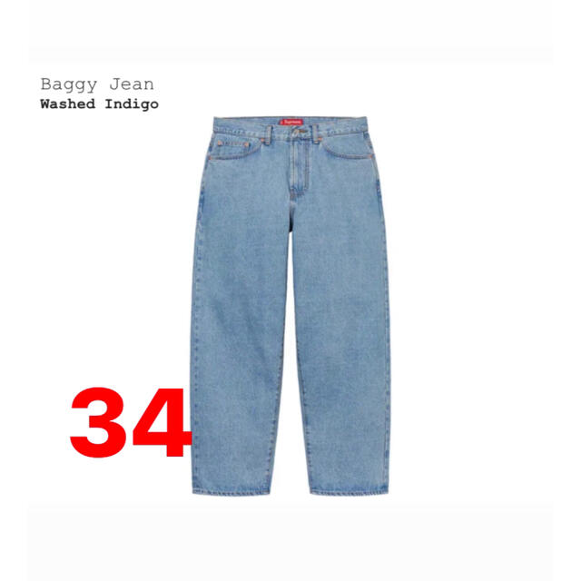 Supreme(シュプリーム)のSupreme Baggy Jean "Washed Indigo" 34 メンズのパンツ(デニム/ジーンズ)の商品写真