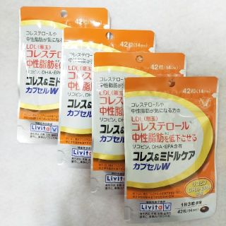 タイショウセイヤク(大正製薬)のリビタ コレス＆ミドルケア 　42粒入　4袋　大正製薬　コレステロール　中性脂肪(その他)