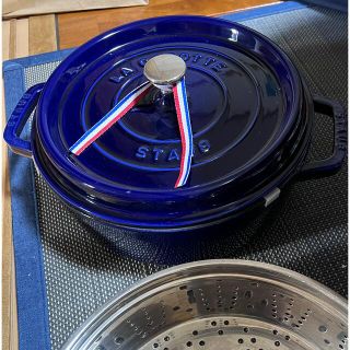 ストウブ(STAUB)の母の日特価:お値下げ中 staub ストウブ 26cm グランブルー シャロー (鍋/フライパン)