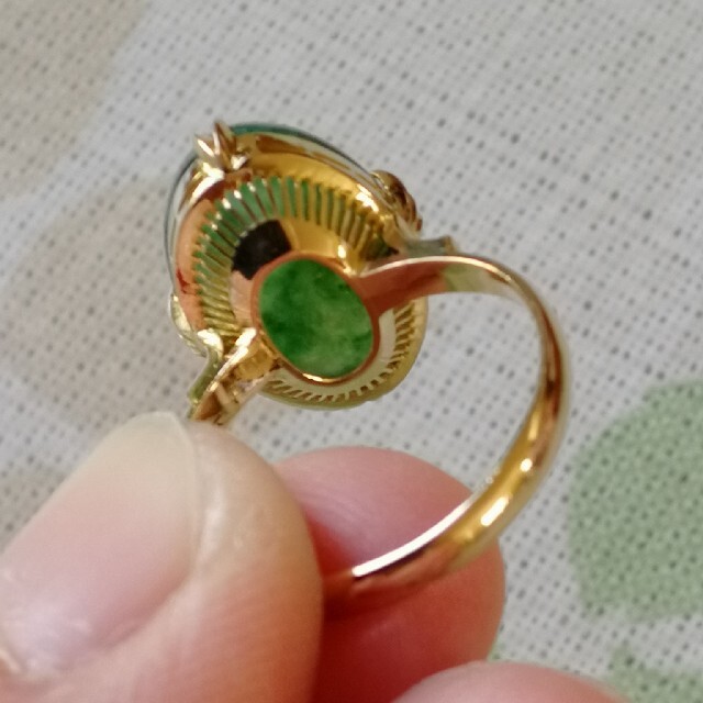 18金翡翠リング レディースのアクセサリー(リング(指輪))の商品写真