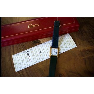 カルティエ(Cartier)の【希少】アンティーク　カルティエタンク　白文字版(腕時計)