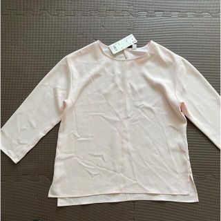 ユニクロ(UNIQLO)のユニクロ　ドレープブラウス　ピンク(シャツ/ブラウス(長袖/七分))