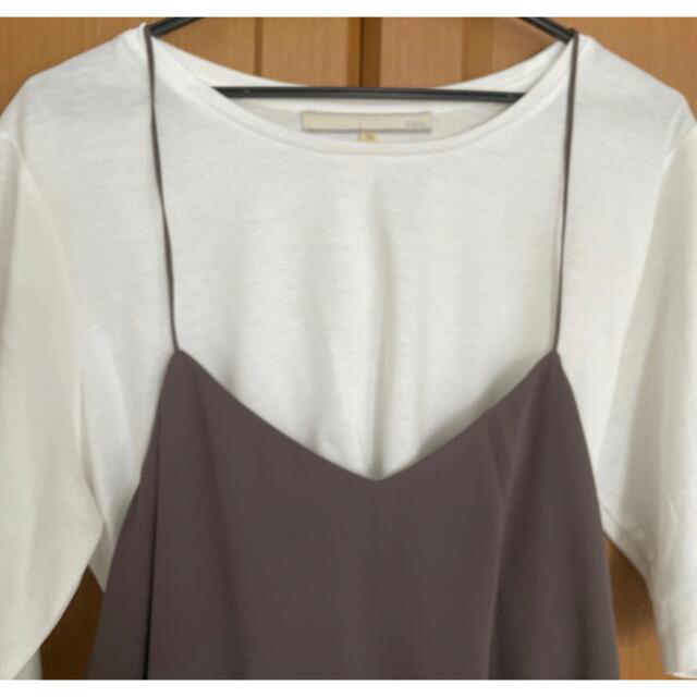 自由区 - 【未使用☆タグ付】自由区 キャミソールドレス Tシャツセット ... 【未使用☆タグ付】自由区 キャミソールドレス Tシャツセット 46サイズ カーキ