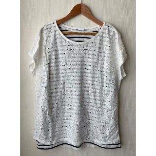 カットソー　レディース　レイヤード　レース　タンクトップ　半袖　Tシャツ(カットソー(半袖/袖なし))