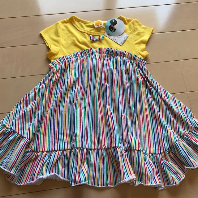 mou jon jon(ムージョンジョン)の新品未使用タグ付き　ワンピース キッズ/ベビー/マタニティのキッズ服女の子用(90cm~)(ワンピース)の商品写真