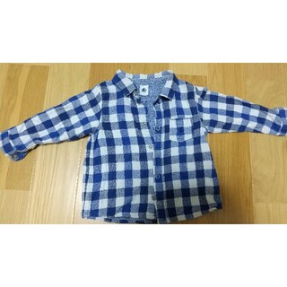 プチバトー(PETIT BATEAU)のプチバトー 86cm コットン シャツ ブルー(Tシャツ/カットソー)