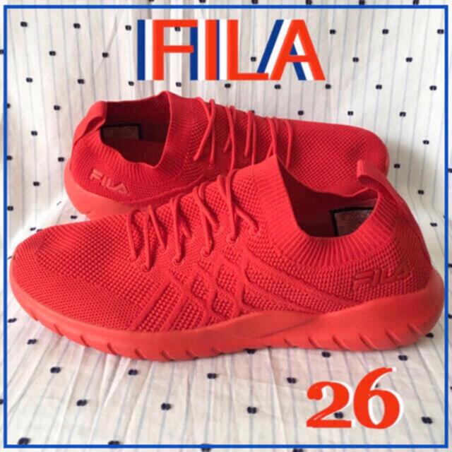 FILA(フィラ)のFILAフィラ海外限定メッシュスリップソックスニーカーUS8 26cm メンズの靴/シューズ(スニーカー)の商品写真