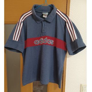 アディダス(adidas)の【Lサイズ】アディダス　adidas　鹿の子ポロシャツ　ネイビー(ポロシャツ)