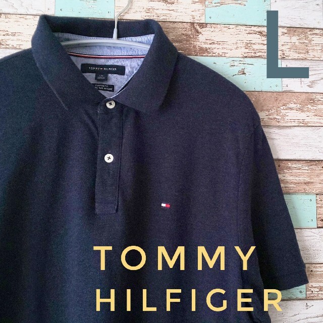 TOMMY HILFIGER(トミーヒルフィガー)の新品同様 トミーヒルフィガー メンズ半袖ポロシャツ ネイビー L ゴルフ メンズのトップス(ポロシャツ)の商品写真