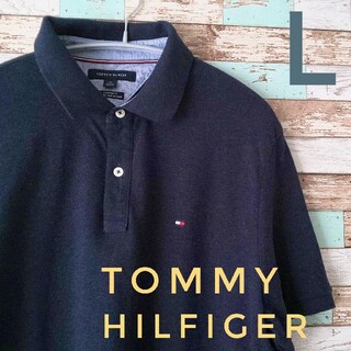 トミーヒルフィガー(TOMMY HILFIGER)の新品同様 トミーヒルフィガー メンズ半袖ポロシャツ ネイビー L ゴルフ(ポロシャツ)