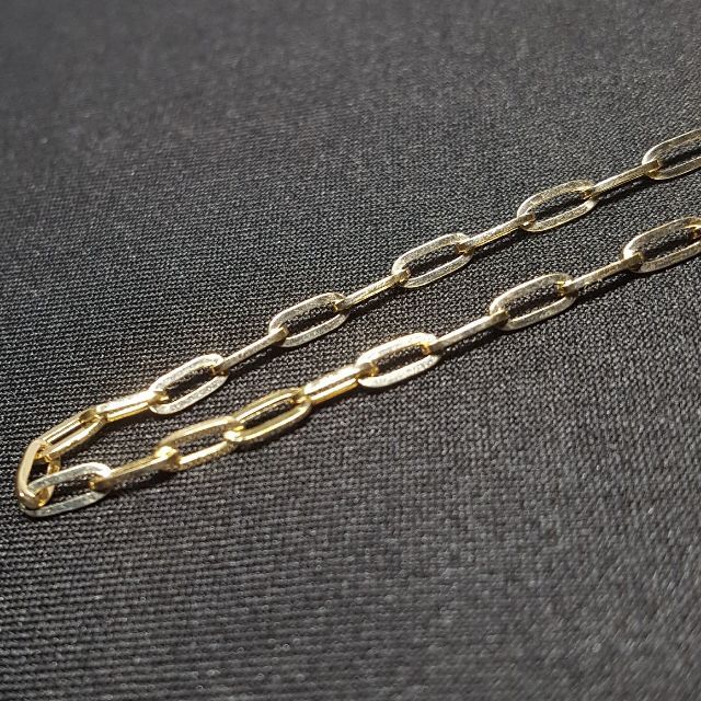 新品】k18/18金/中空ペーパークリップチェーン/45cm/3.4g ゴールド
