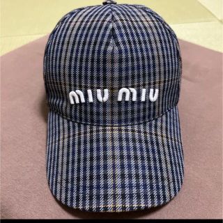 ミュウミュウ　キャップ　帽子 CAP　パイル地　ライトブルー　M　正規品