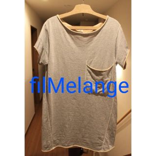 良品フィルメランジェfilmelange胸ポケットコットンワンピース(ひざ丈ワンピース)