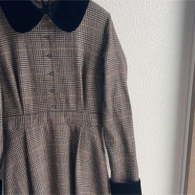 ピース foufou glen check round collar one pieceの通販 by kuma's shop｜ラクマ しましたが