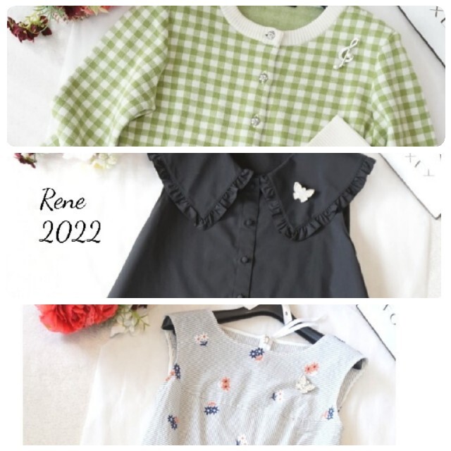 熱販売 René - 極美品♡ルネ♡花刺繍ブラウス シャツ+ブラウス(半袖+袖なし)