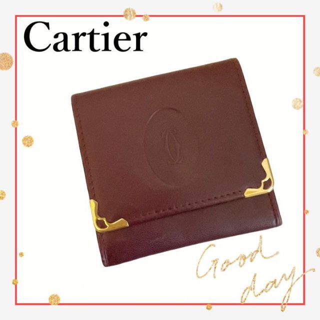 大人気 】Cartier カルティエ マストライン コインケース ボルドー-