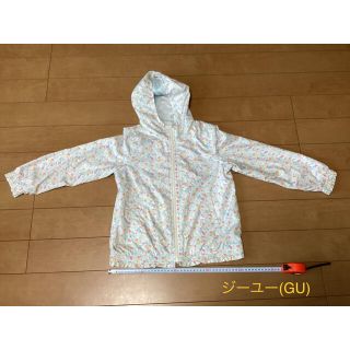 マザウェイズ(motherways)のGU★メッシュ　パーカー　130 総花柄　ホワイト×ブルー　1868(ジャケット/上着)