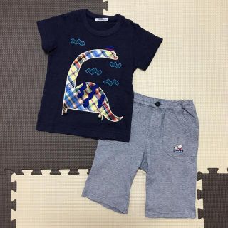 ファミリア(familiar)の♡familiar100cm❤︎ダイナソーTシャツ＆ハーフパンツセット♡(Tシャツ/カットソー)