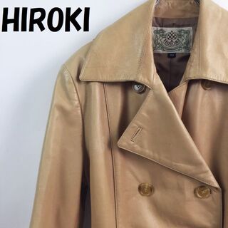 【人気】ヒロキ 横浜元町 レザージャケット  羊革 ベージュ サイズ42 (その他)