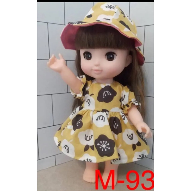 M-97ソランちゃんメルちゃんハンドメイド服 ワンピース帽子セットの ...