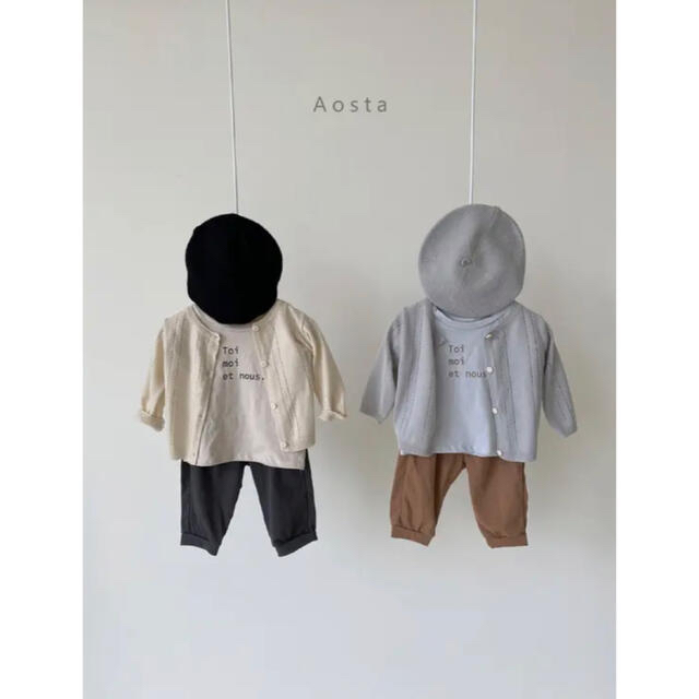 aosta / summer knit cardigan 85 90 95 キッズ/ベビー/マタニティのベビー服(~85cm)(カーディガン/ボレロ)の商品写真