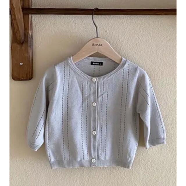 aosta / summer knit  cardigan 100 キッズ/ベビー/マタニティのキッズ服女の子用(90cm~)(カーディガン)の商品写真