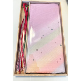 帯締め帯揚げセット　ピンク系　虹色(和装小物)