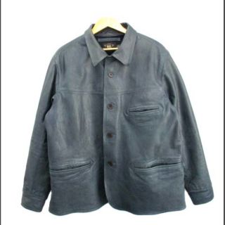 RRL   ダブルアールエル RRL インディゴ レザー カーコート 本藍染め