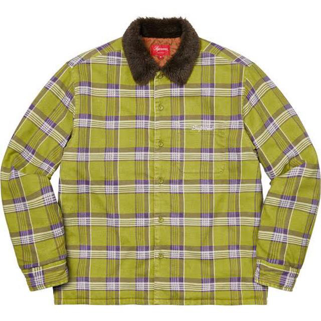 Supreme Faux Fur Collar Flannel Shirt L - ブルゾン