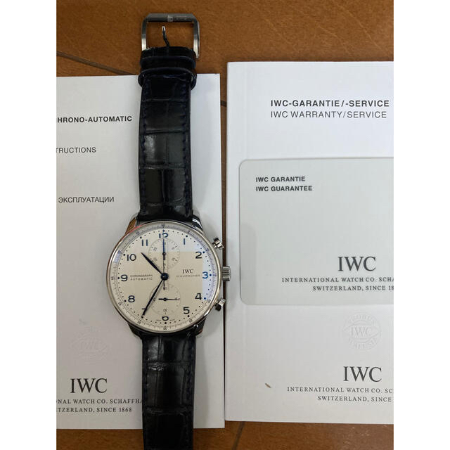 IWC(インターナショナルウォッチカンパニー)の美品　IWCポルトギーゼクロノグラフ青針　正規品　オーバーホール済 メンズの時計(腕時計(アナログ))の商品写真
