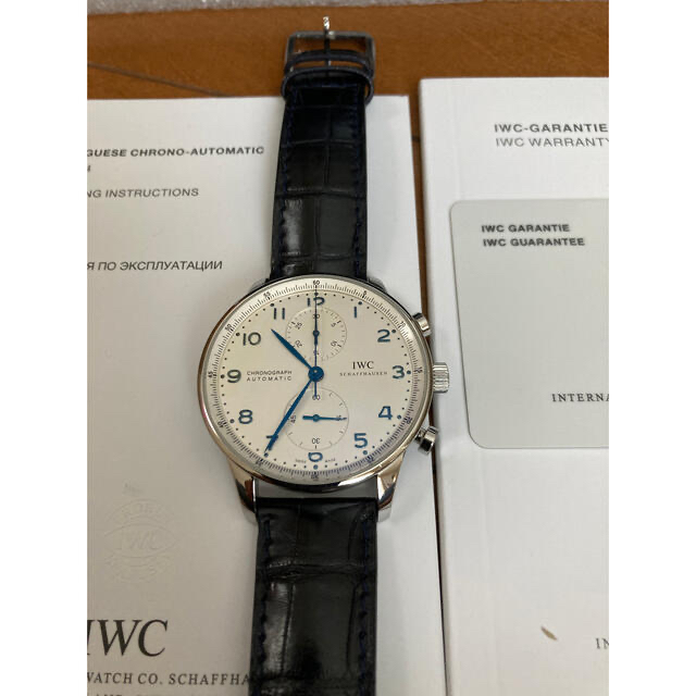 IWC(インターナショナルウォッチカンパニー)の美品　IWCポルトギーゼクロノグラフ青針　正規品　オーバーホール済 メンズの時計(腕時計(アナログ))の商品写真