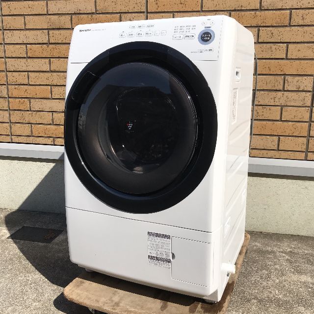 美品!21年製! SHARP ドラム式洗濯乾燥機ES-S7F-WR 7.0kg