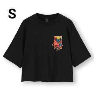 ジーユー(GU)のGU 　蜷川実花　クロップドグラフィックT　２点(5分袖)(Tシャツ(半袖/袖なし))