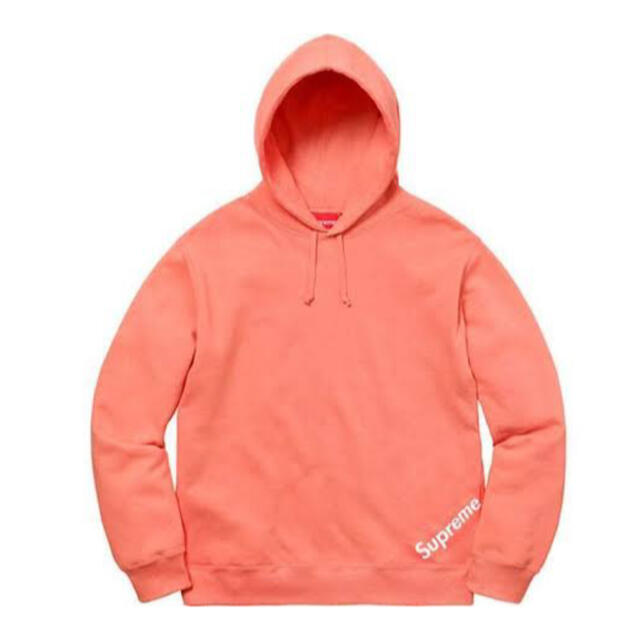 【Coral M 】Corner Label Hooded Sweatshirt